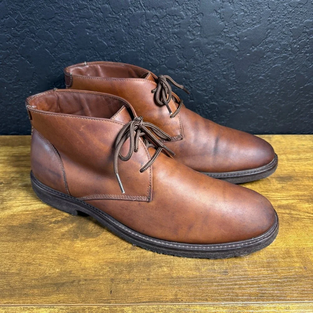 Johnston & Murphy 25-2022 Brown Leather Chukka Boot Mens 11M